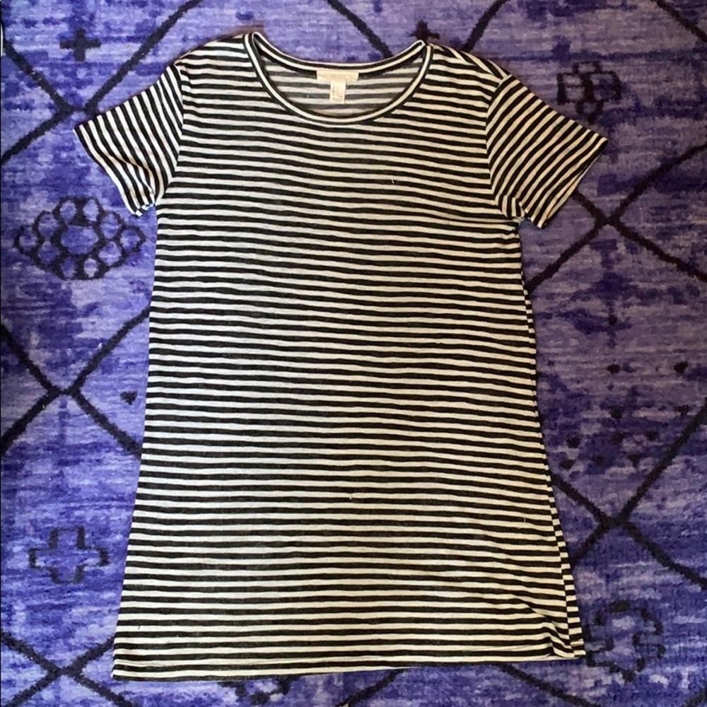 Striped knit T-shirt dress